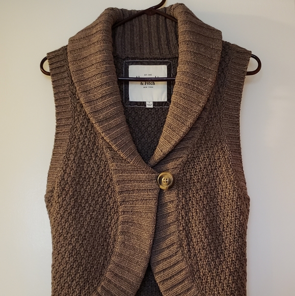 Abercrombie & Fitch Wool Brown Vest Size Small - Picture 6 of 6